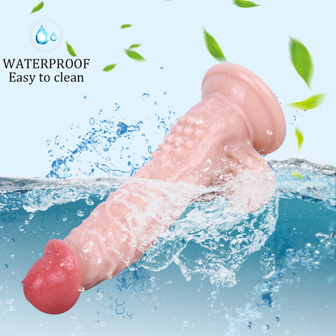 MD War Devil 20cm Realistic Vibrating Dildo with Suction Cup - Nude