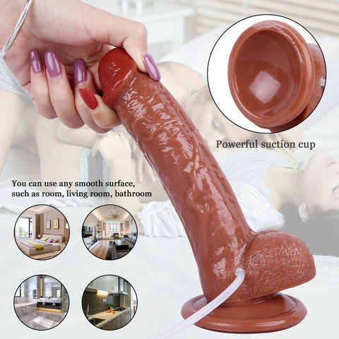 MD 7.48" Ejaculating Squirting Dildo - Brown
