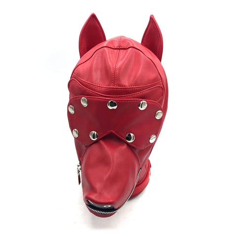 BDSM Puppy Pup Play Hood Leather Head Dog Mask Bondage