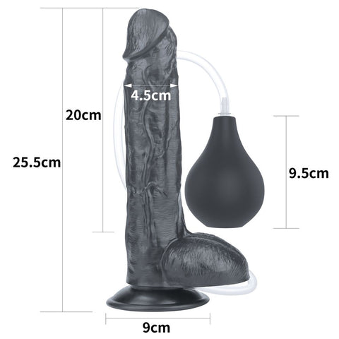 LOVETOY 10'' Squirt Extreme Giant Ejaculation Realistic Dildo - Black