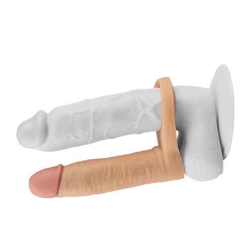 Lovetoy 5.8" The Ultra Soft Double Penetration Anal Dildo Cock Ring