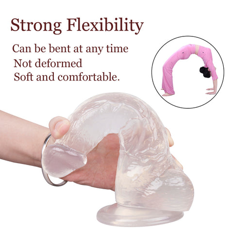 MD BroWing 22cm Crystal Dildo with Suction Cup -Clear