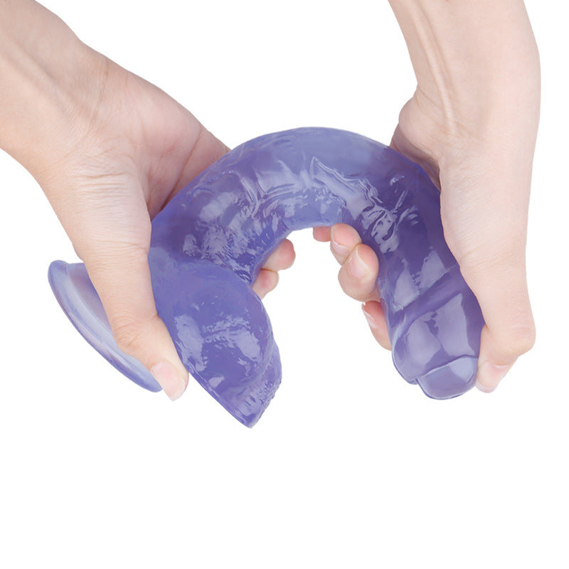 MD 20cm Foreskin Baby Crystal Realistic Dildo - Blue