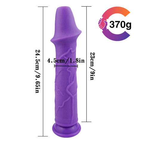 MD Phenix 24.5cm Silicone Dildo & Butt Plug - Purple