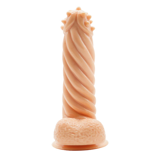 MD Desert Eagle Throne & Thread Style Silicone Dildo / Anal Plug - Nude