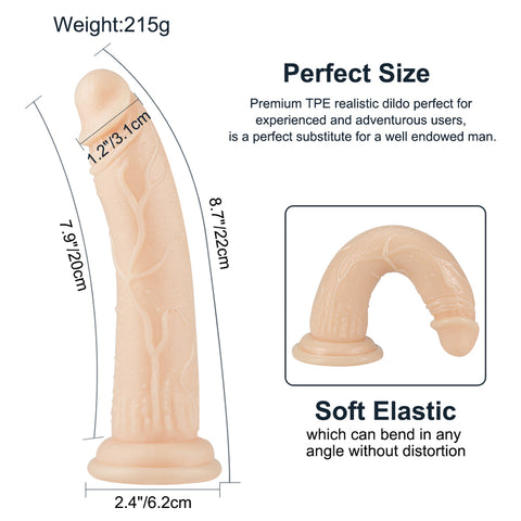 DY 22cm Crystal Realistic Dildo with Suction Cup
