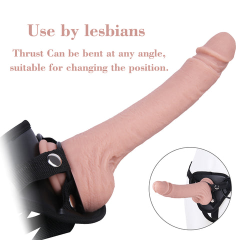 MD 9.64" Large Realistic Dildo Strap On Harness Kit Lesbian Toy