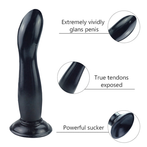 MD 9.45" Crystal Dildo & Anal Plug - Black