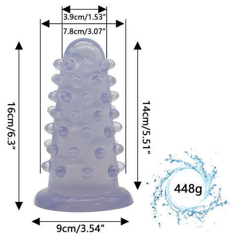 MD Hedgehog Huge Size Silicone Beaded Anal Plug - Blue
