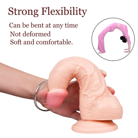 MD BroWing 22cm Crystal Realistic Dildo with Suction Cup -Nude
