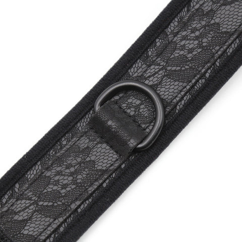 Black Lace Bondage Fury Collar & Leash
