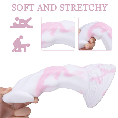 MD Snake 8.66 inch Bad Dragon Realistic Dildo - Silicone Pink/White