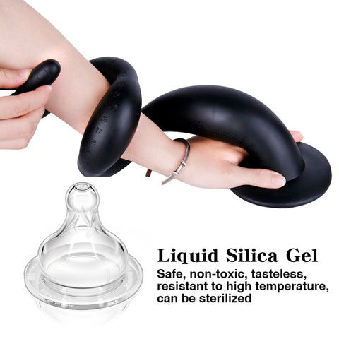 MD Dragon Beads Extremely Long Anal Snake Anal Plug - Silicone Colon Snake - Black / 4 Size 30cm-60cm