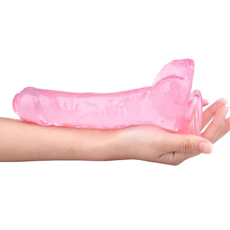 MD 20cm Foreskin Baby Crystal Realistic Dildo - Pink