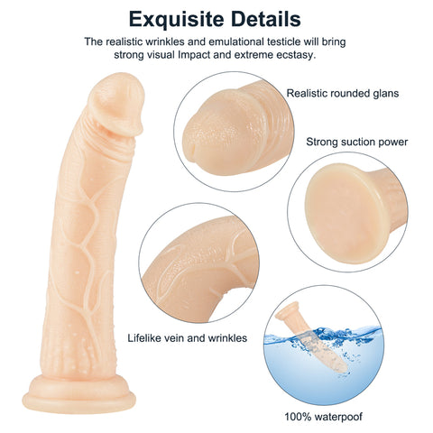 DY 22cm Crystal Realistic Dildo with Suction Cup