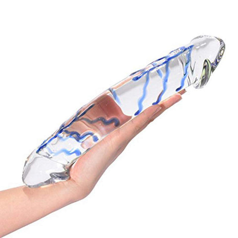 XL Huge Crystal Glass Double Ended Dildo Anal Plug - 2 Size