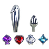 JRL 4x2 Crystal Jewelled Stainless Steel Deformable Anal Plug Kit