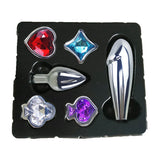 JRL 4x2 Crystal Jewelled Stainless Steel Deformable Anal Plug Kit