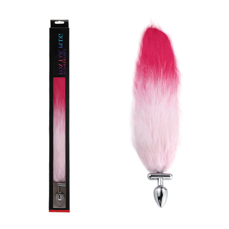RY Deformable Cosplay Wild Fox Tail Butt Plug & Furry Ear Hair Band - Gradient Pink