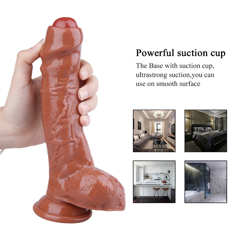 MD 20cm Foreskin Baby Crystal Realistic Dildo - Brown