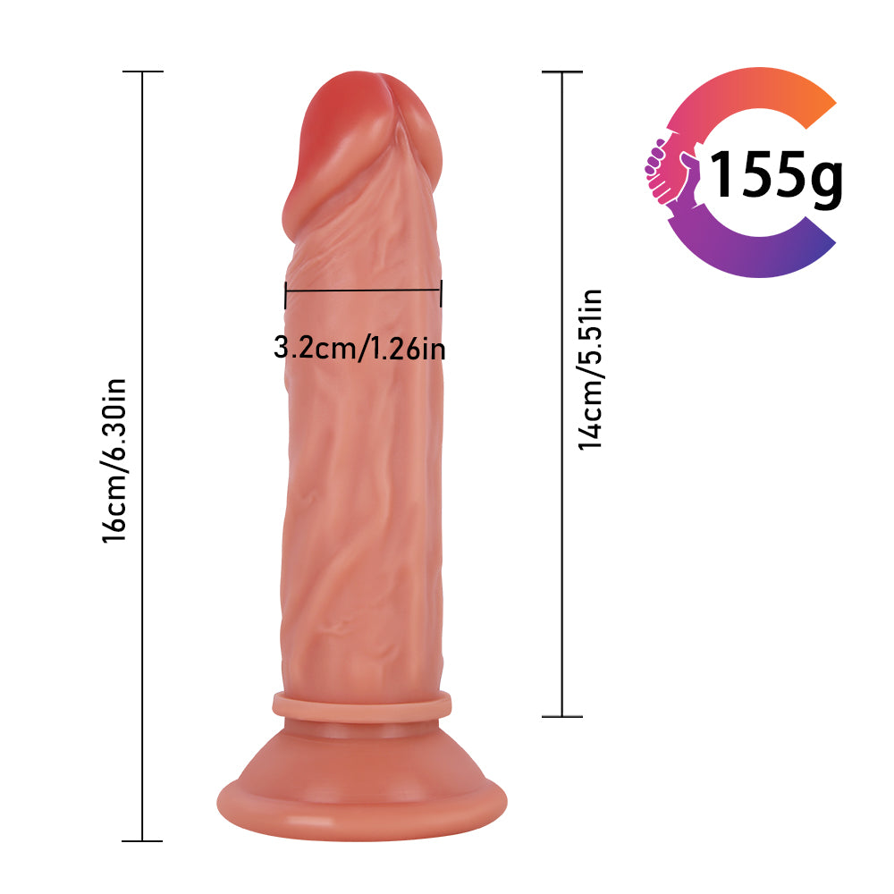 MD 6.30 inch Silicone Realistic Dildo / Anal Plug - Flesh