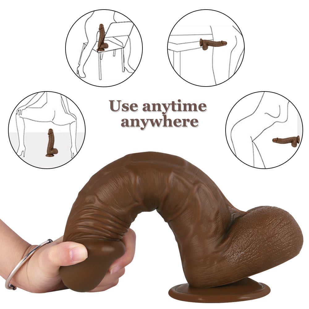 MD 10.24" Huge Girthy Silicone Realistic Dildo - Brown