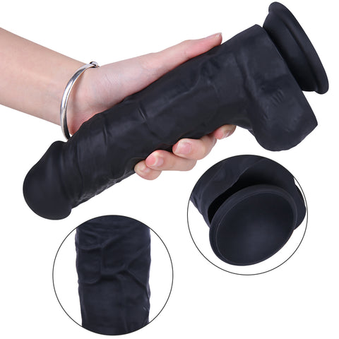 MD 8.86" Mustang Silicone Thick Realistic Dildo - Black