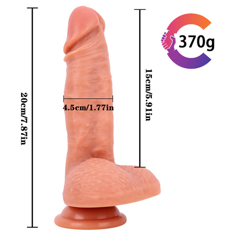 MD 7.87" Silicone Thick Super Realistic Dildo - Flesh