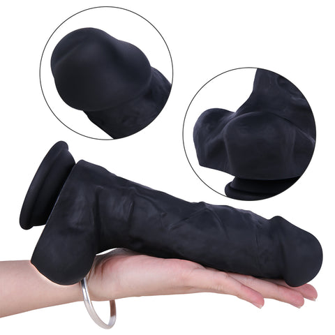 MD 8.86" Mustang Silicone Thick Realistic Dildo - Black