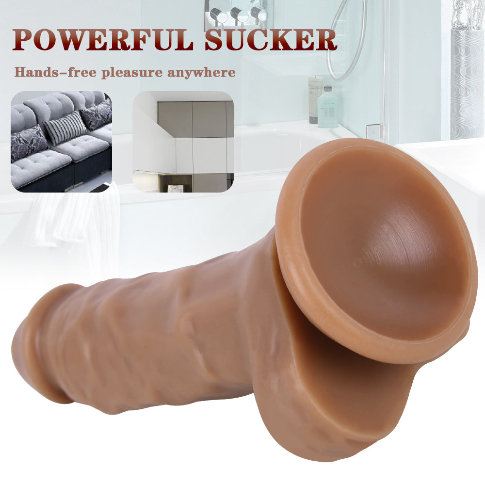 MD 7.48" Mustang Silicone Thick Realistic Dildo - Brown
