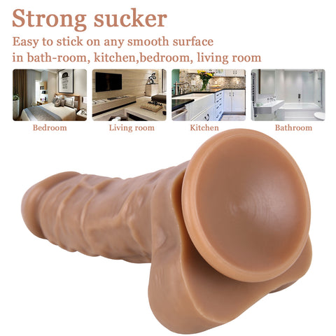 MD 8.86" Mustang Silicone Thick Realistic Dildo - Brown