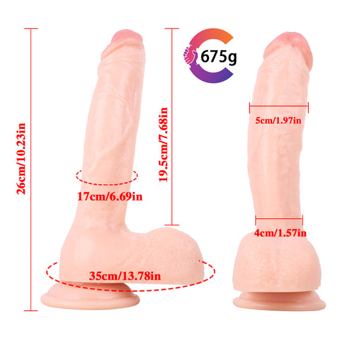 MD 10.23" XL Huge Realistic Dildo with Large Base - Flesh