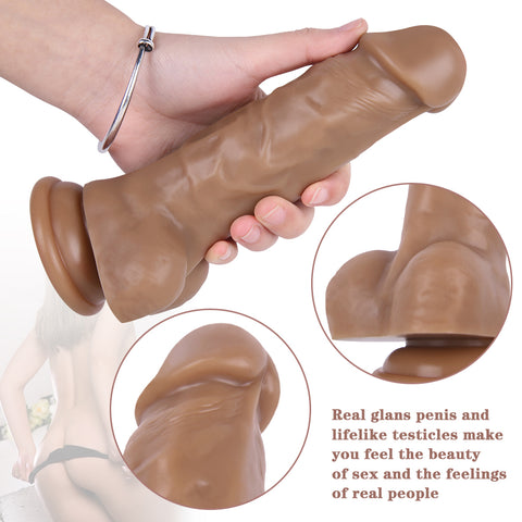 MD 7.48" Mustang Silicone Thick Realistic Dildo - Brown