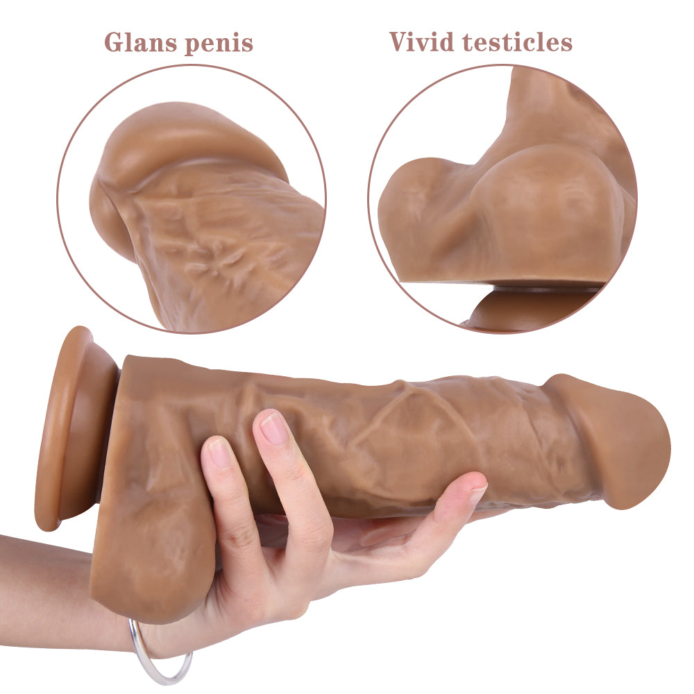 MD 8.86" Mustang Silicone Thick Realistic Dildo - Brown