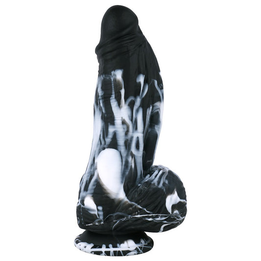 MD 9.84 inch Huge Bad Dragon Realistic Dildo - Silicone  Black/White