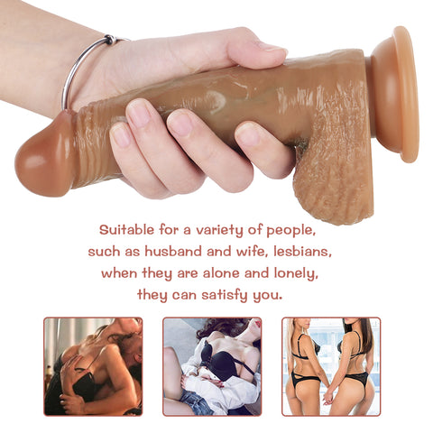 MD 7.48" Realistic Silicone Dildo with Suction Cup