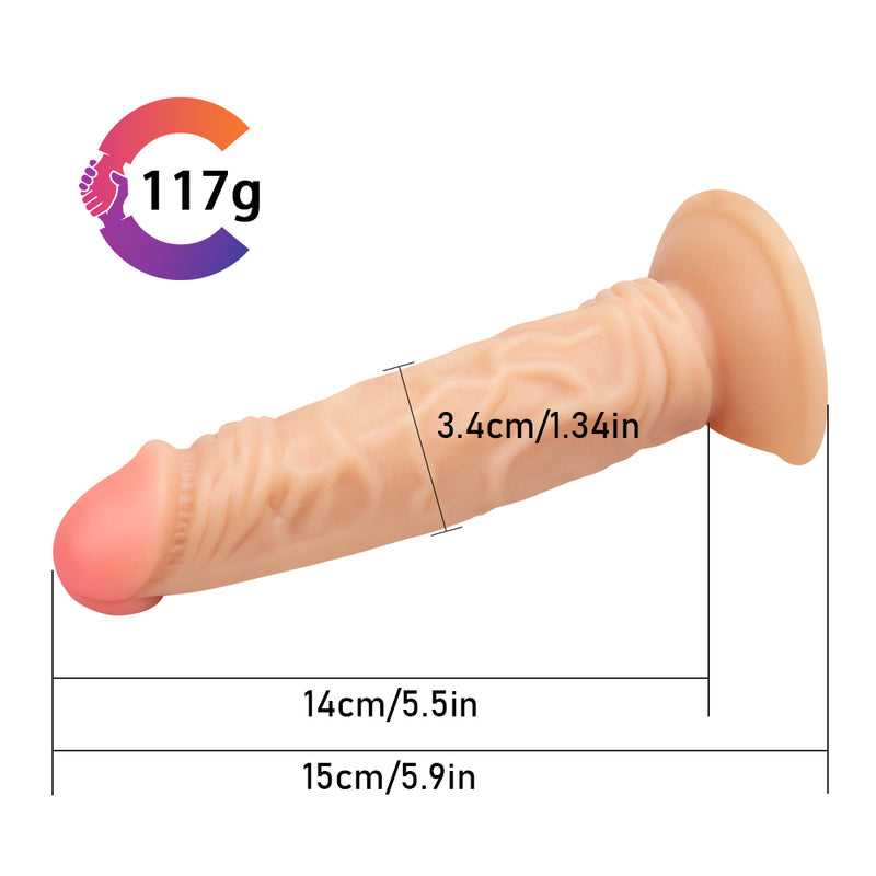 MD 6" Classic Veined Realistic Dildo