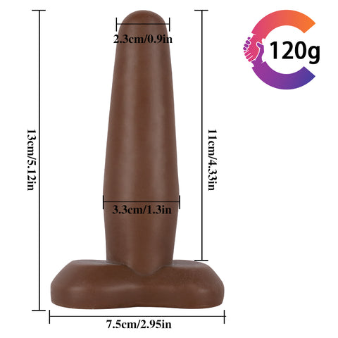 MD 5.12" Butterfly Anal Plug Butt Plug - Brown