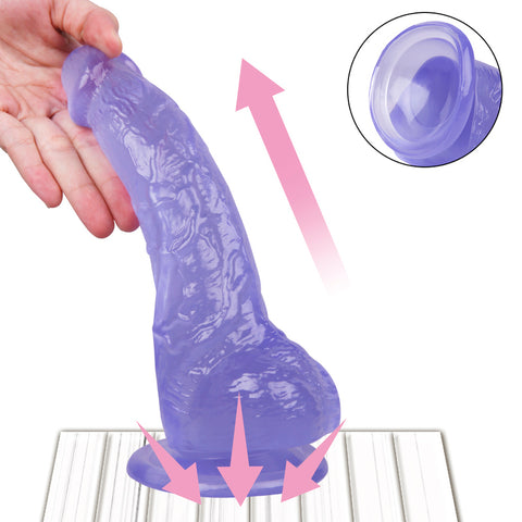 MD BroWing 22cm Crystal Dildo with Suction Cup -Light Blue