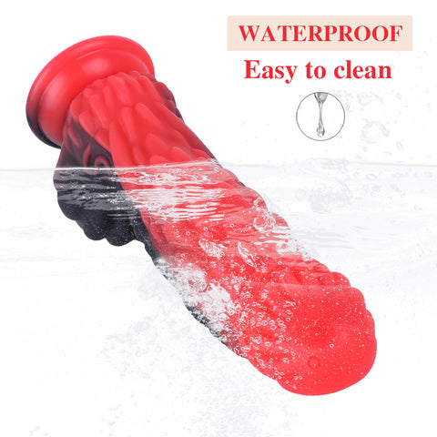 MD 8.66" Monster Silicone Realistic Dildo - Red/Black