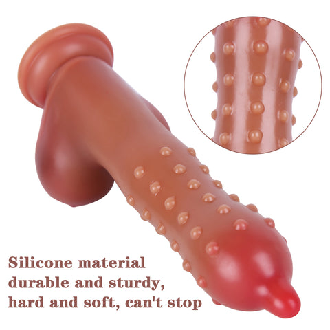 MD 8.66" Beaded Silicone Realistic Dildo with Suction Cup