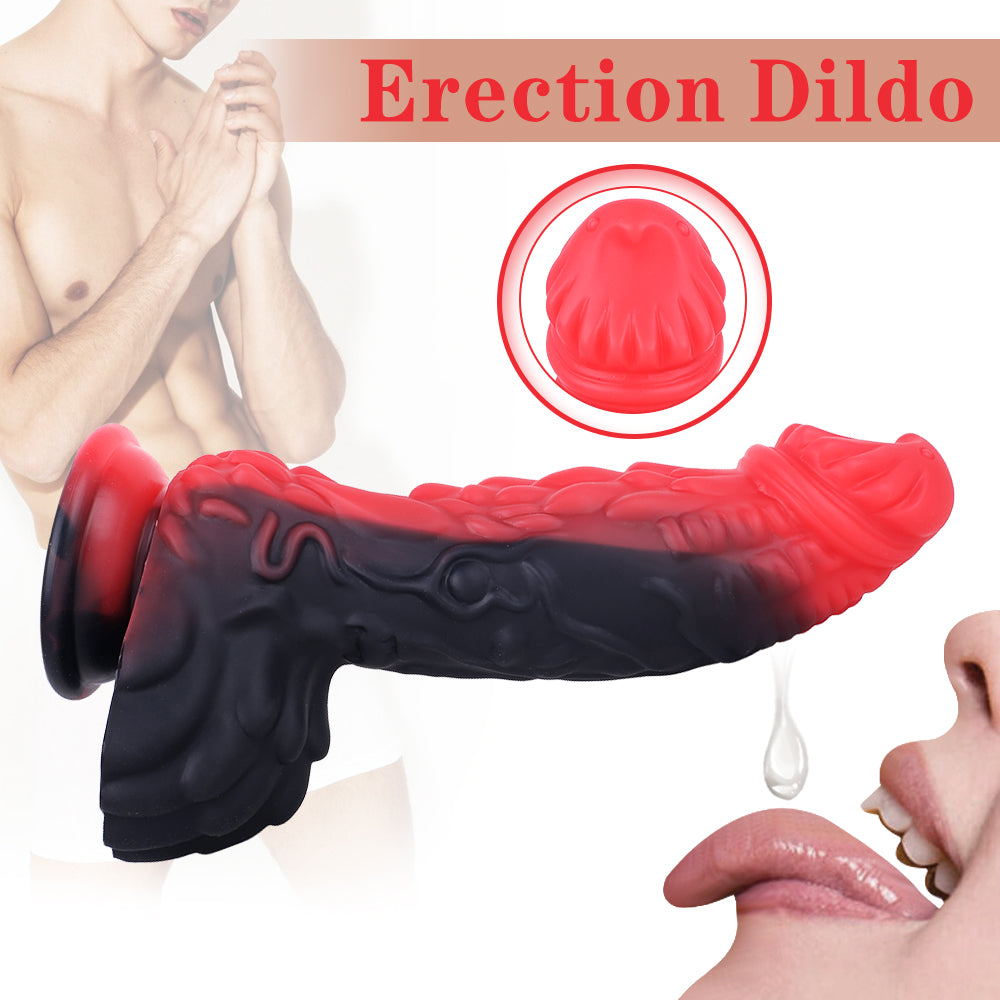 MD 8.66" Monster Silicone Realistic Dildo - Red/Black