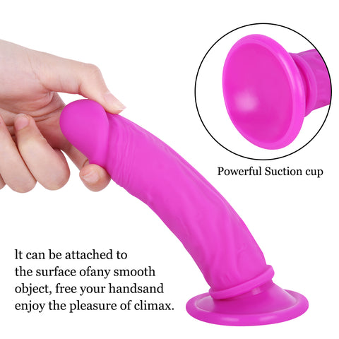 MD 6.30 inch Silicone Realistic Dildo / Anal Plug - Purple