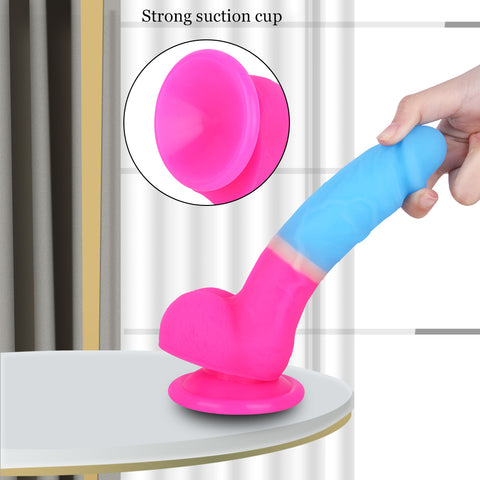 MD 7.87" Multicoloured Silicone Realistic Dildo