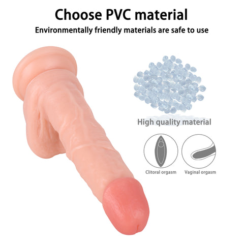 MD 8.66" Super Realistic Dildo with Suction Cup - Flesh