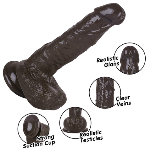 MD 8.66" Super Realistic Dildo with Suction Cup - Coffee