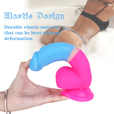 MD 7.87" Multicoloured Silicone Realistic Dildo