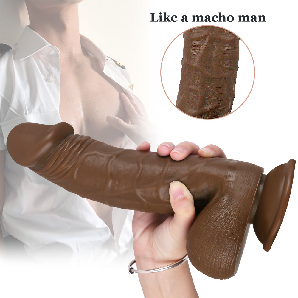MD 10.24" Huge Girthy Silicone Realistic Dildo - Brown