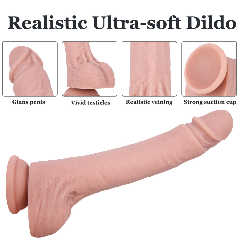 MD 9.64" Large Realistic Dildo Strap On Harness Kit Lesbian Toy