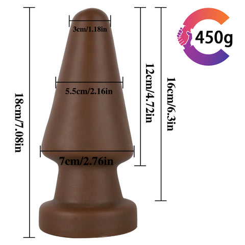 MD Pyramid Huge Anal Plug Butt Plug - Brown